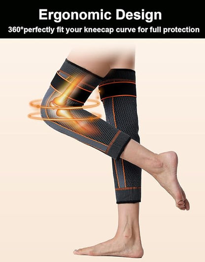 SUJAYU 2 Pack Knee Wraps for Pain Relief Women Men, Knee Compression Sleeve for Men Women, Compression Knee Brace for Arthritis Pain and Support (Green, X-Large)