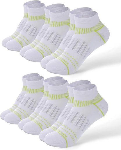 BAMBOO COOL Men's Athletic Ankle Socks Moisture Wicking, Anti-Odor Breathable Running Mesh Socks Arch Support, 8 Pack