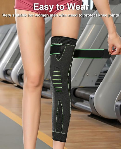SUJAYU 2 Pack Knee Wraps for Pain Relief Women Men, Knee Compression Sleeve for Men Women, Compression Knee Brace for Arthritis Pain and Support (Green, Medium)