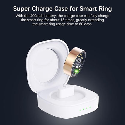 FKGZJF Smart Rings for Women Men, Fitness Ring with Heart Rate, Blood Oxygen, HRV, Stress, Sleep Tracker, Step Tracker, No Subscription Fee, lP68 Waterproof Smart Ring for iPhone & Android (Gold 12#)