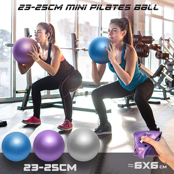 9 Inch Exercise Pilates Ball Mini Exercise Barre Ball for Yoga,Stability Exercise Training Gym Anti Burst and Slip Resistant Balls Physical Therapy Improves Balance, Core Strength