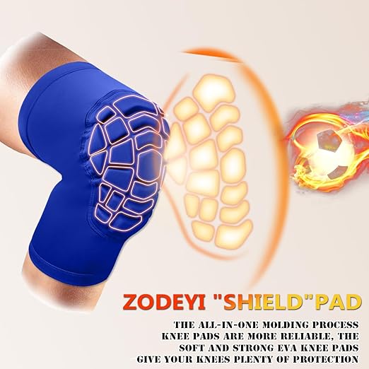 Wrestling Knee Pads Short Knee Sleeve, 2 Pcs Knee Compression Sleeve for Football, Basketball, Volleyball(Blue_S_2 Pcs)