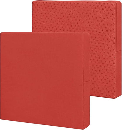 Easy-Going Waterproof Patio Cushion Covers 20x18x4 inch 2 Pack Replacement Non-Slip Outdoor Seat Cushion Slipcover with Zipper. Terra Red