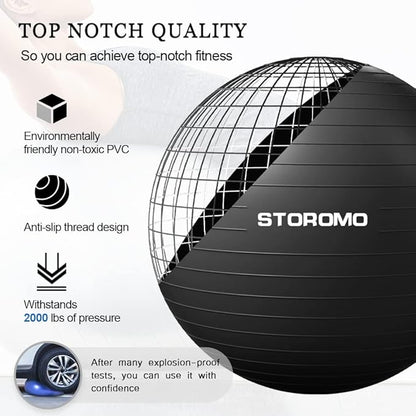 Anti-Burst Pregnancy Exercise Ball – High Weight Capacity Stability Ball for Yoga, Pilates & Labor Support, Eco-Friendly PVC Fitness Ball for Moms, Includes Pump (45cm-95cm)
