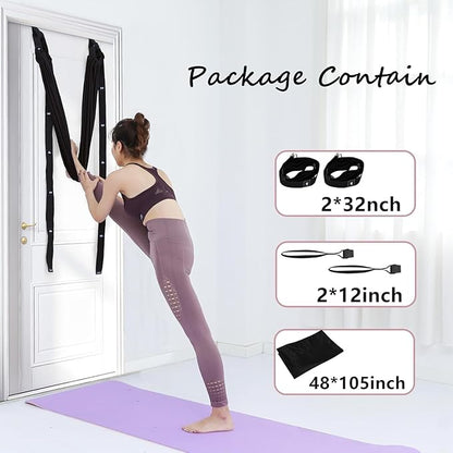 Leg Stretcher Strap - Yoga Stretching Strap,Yoga Door Swing,Backbend Training Rope with Door Anchor, Flexibility Trainer Stretching Equipment Assist Stretch Strap for Fitness Gymnastics Dance Aerial Ballet (purple)