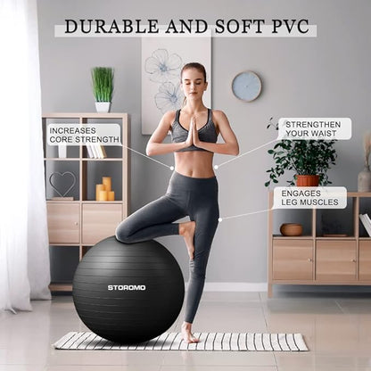 Anti-Burst Pregnancy Exercise Ball – High Weight Capacity Stability Ball for Yoga, Pilates & Labor Support, Eco-Friendly PVC Fitness Ball for Moms, Includes Pump (45cm-95cm)