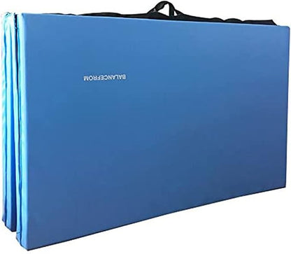 BalanceFrom 10x4 Feet 4-Panel Folding Gymnastics Mat – 2-Inch Thick Pad with Vinyl Surface and Carrying Handles for Tumbling, Yoga, Pilates, Home Workouts, and Martial Arts
