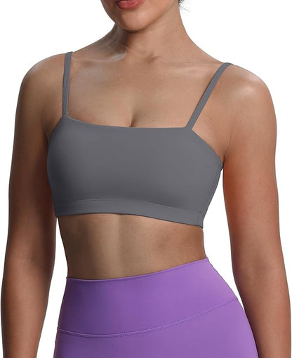 Aoxjox Women's Workout Bandeau Bras Training Fitness Running Yoga Crop Tank