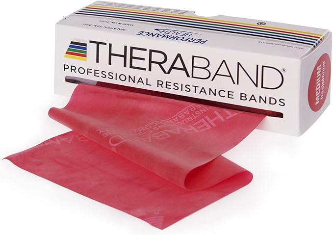 Theraband Original Fitness Band Latex Resistance Bands - Storage Roll 5.5 Metres, 100% Natural Latex, Ideal for Rehabilitation, Muscle Conditioning, Full Body Workout, 8 Resistance Strengths
