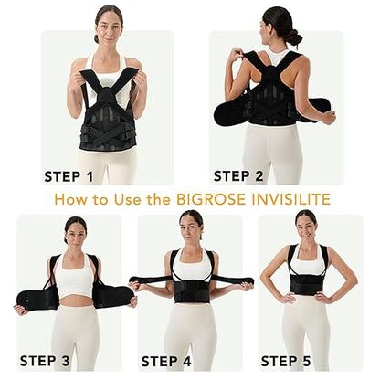 Posture Corrector for Women & Men, Back Brace Advanced Full Back Support for Upper & Lower Back Pain Relief, Spine, Neck, and Hump, X-Style Medical-Grade Lumbar Support System with Adjustable Shoulder Straightener and Breathable Design for Long Sitting...