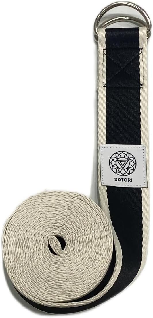 Yoga Strap for Stretching, Exercise, Flexibility Training, Durable Cotton with Double D-Ring, Improves Flexibility for Yoga, Workout, Pilates.
