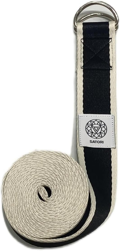 Yoga Strap for Stretching, Exercise, Flexibility Training, Durable Cotton with Double D-Ring, Improves Flexibility for Yoga, Workout, Pilates.