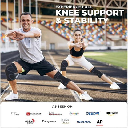Modvel Knee Braces for Women & Men – 2 Pack Brace Set, Compression Sleeves for Meniscus Tear, ACL & Arthritis Pain Relief, Joint Support and Stability – Black XXL