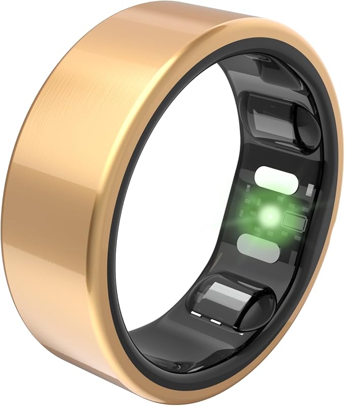 QALO QRNT Slim Smart Ring – Snug Fit – Size Up – Water-Resistant Titanium Fitness Tracker, Tracking for Sleep, Steps, HRV, Women’s Health, No Subscription Fee, iOS & Android Compatible (Gold, 06)