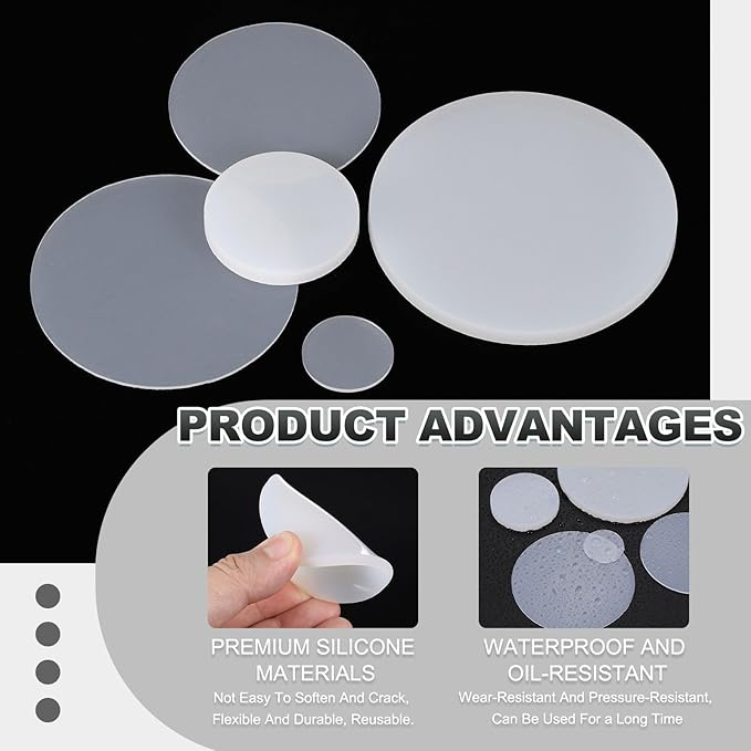PATIKIL Glass Table Top Anti Slip Pads, 10Pcs 25mm Dia x 1mm Thick Clear Glasses Tables Silicone Bumper Pad for Photo Frame Furniture Kitchen Cabinets DIY Home Craft, White