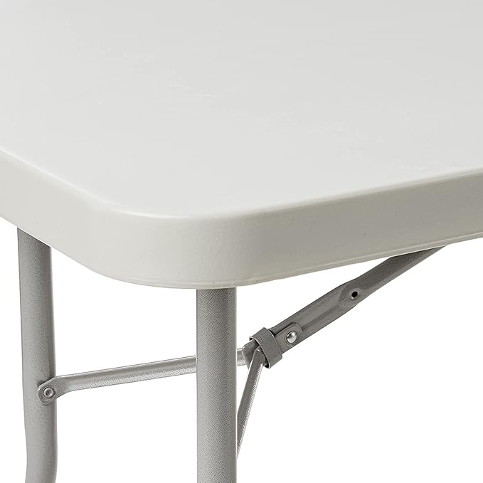Office Star Resin Multipurpose Rectangle Folding Table for Indoor or Outdoor Use, 6 Feet Light Gray
