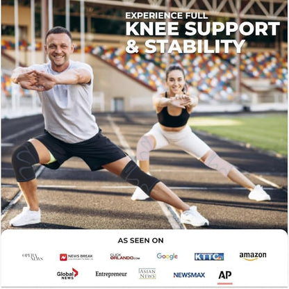 Modvel Knee Braces for Knee Pain Women & Men - 2 Pack Knee Brace for Knee Pain Set, Knee Brace Compression Sleeve, Knee Support for Knee Pain Meniscus Tear, ACL & Arthritis Pain Relief,Pink XXL