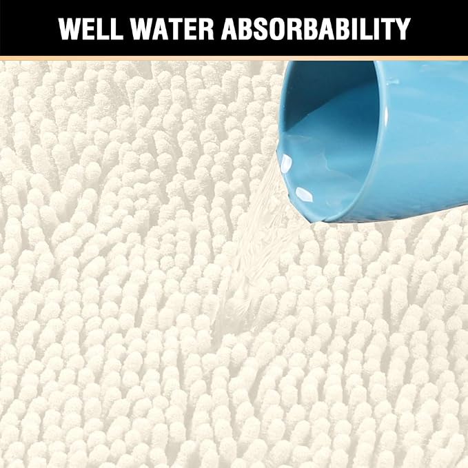 H.VERSAILTEX Microfiber Bath Rugs Chenille Floor Mat Ultra Soft Washable