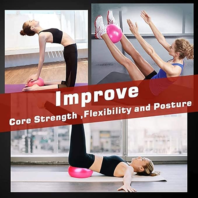 Mini Pilates Exercise Yoga Ball, 9 Inch Small Inflatable Exercise Yoga Ball,Core Training and Physical Therapy Equipment, with Pump
