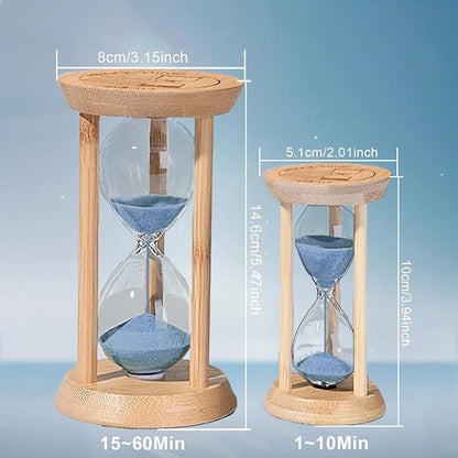 Hourglass 20 Minute,Wood Sand Timer,20 Min Sandglass Timer,Sand Watch for Teachers Classroom Timer,Deep Learning time,Cooking,Blue
