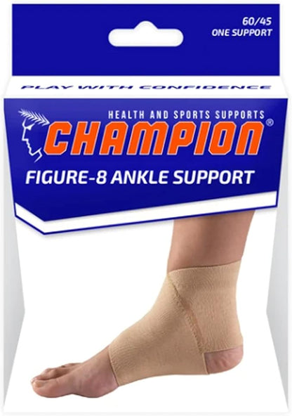 Champion Figure-8 Ankle Support, Light Elastic Compression Brace, Muscle Joint Recovery, Beige, 3X-Large