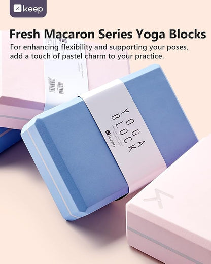 KEEP Yoga Block, High-Density EVA Foam 2 Pack Yoga Block with Non-Slip Textured Surface, Supportive, Lightweight - Ideal for Yoga