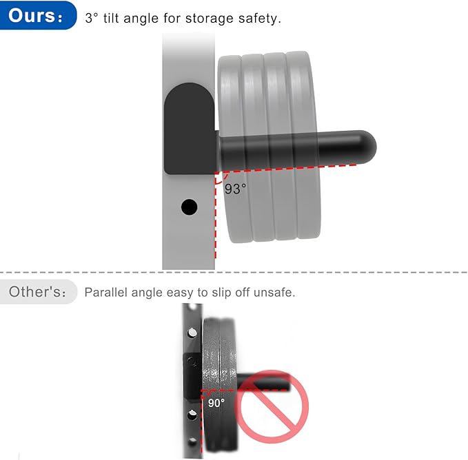 Kipika J-Hooks for Squat/Power Rack, Weight Plate Holder Set for 2" x 2" or 3" x 3" Power Rack, Heavy Duty J-Cups Barbell Holder & Weight Storage
