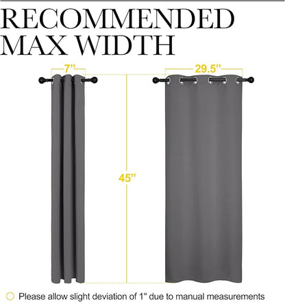 NICETOWN Grey Blackout Curtain Panels for Bedroom, Thermal Insulated Grommet Top Blackout Draperies and Drapes for Basement (2 Panels, W34 x L45-inch, Grey)