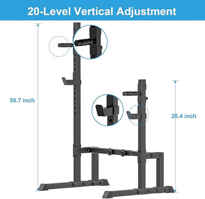 Uboway Barbell Rack Squat Stand Adjustable Bench Press Rack 550LBS Max Load Multi-Function Weight Lifting Home Gym Fitness