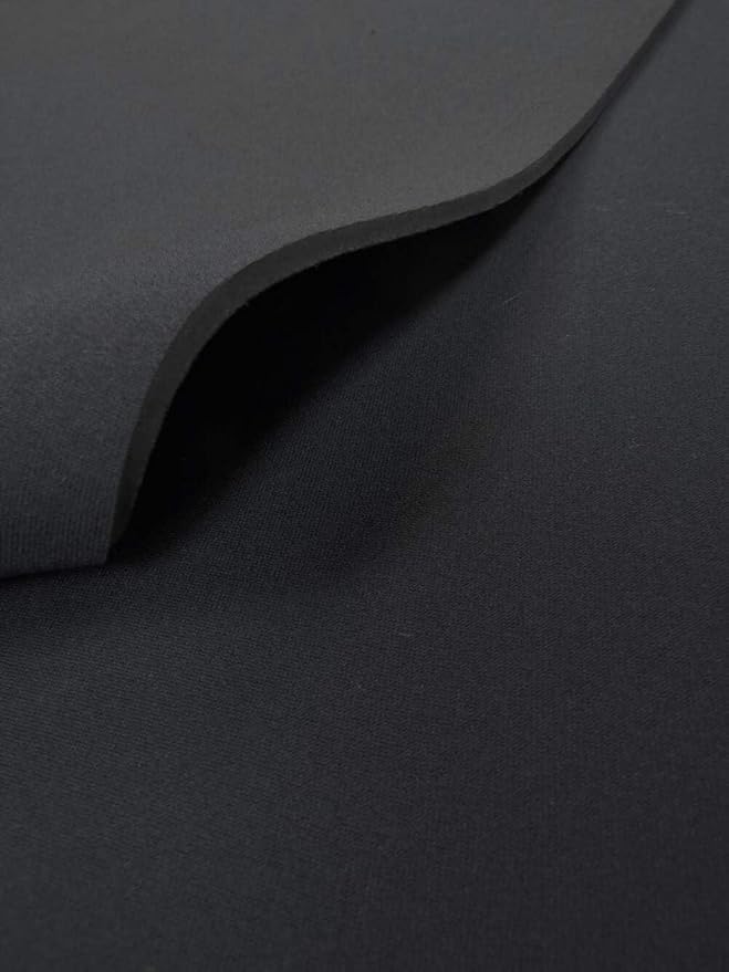 BIGZFABRIC® Neoprene Bonded Sponge Waterproof Wetsuit Fabric Black 1mm, 2mm, 3mm, 4mm, 5mm Thick Sold by The Yard(3mm)
