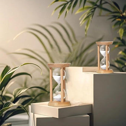 Sand Timer 30 Minute,Hourglass,White Sand Watch 30 Min,Decorative Wooden Sandglass for Work,Study,Cooking,Desk Decor & Gift