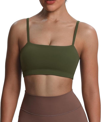 Aoxjox Women's Workout Bandeau Bras Training Fitness Running Yoga Crop Tank