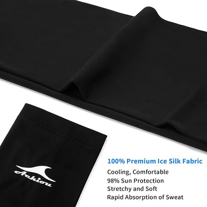 Achiou Cooling Ice Silk Arm Sleeves, Summer UV Sun Protection Compression Sleeves UPF 50+ for Women Volleyball Youth Sports