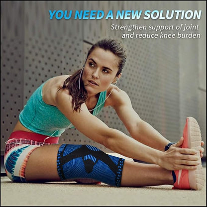 NEENCA 2 Pack Knee Braces for Knee Pain, Compression Knee Sleeves with Patella Gel Pad & Side Stabilizers, Knee Support for Meniscus Tear, Arthritis, Joint Pain, ACL, Runner, Workout- FSA/HSA APPROVED