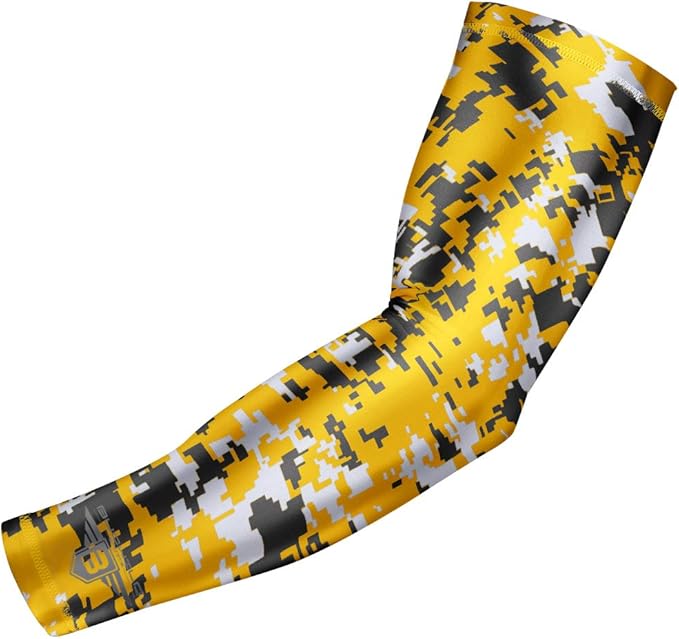 Bucwild Sports Compression Arm Sleeve - Youth & Adult Sizes - Baseball Football Basketball Sports (1 Arm Sleeve)