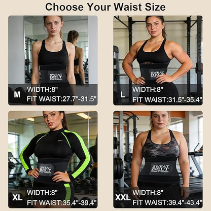 LKV Waist Trainer for Women, Waist Sweat Band, Slimming Waist Trimmer, Stomach Wrap, Body Shaper for Women