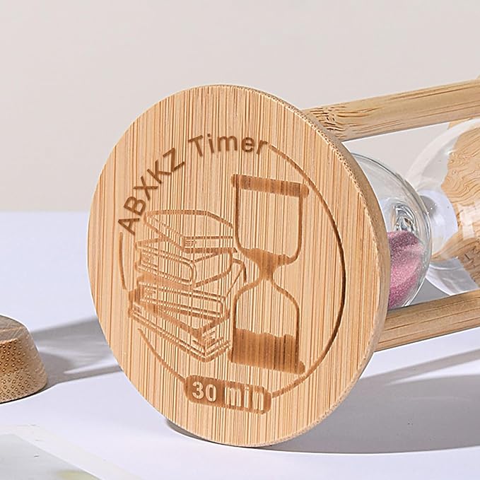 Sand Timer 30 Minute,Small Hourglass 30 Min,Wooden Frame Sandglass Timer,Sand Clock,Mini Sand Watch for Toothbrush Timer,Baking,Game,Pink