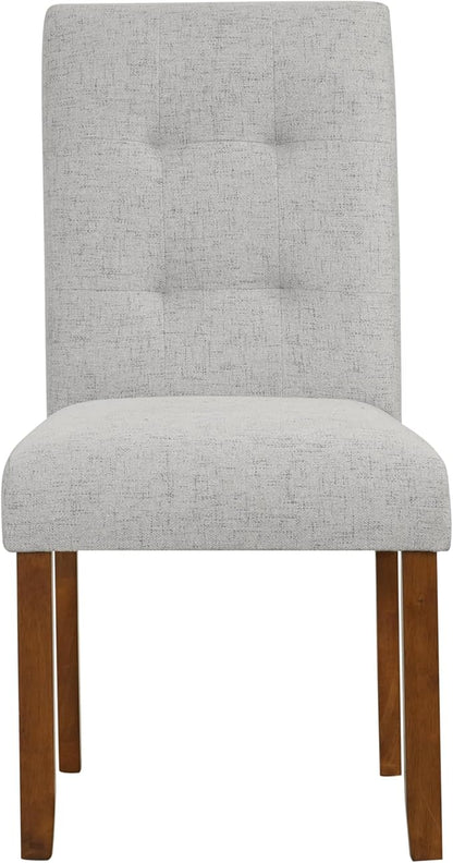HomePop Button Tufted Fabric Dining Chairs - Slate Gray Woven (Set of 2)