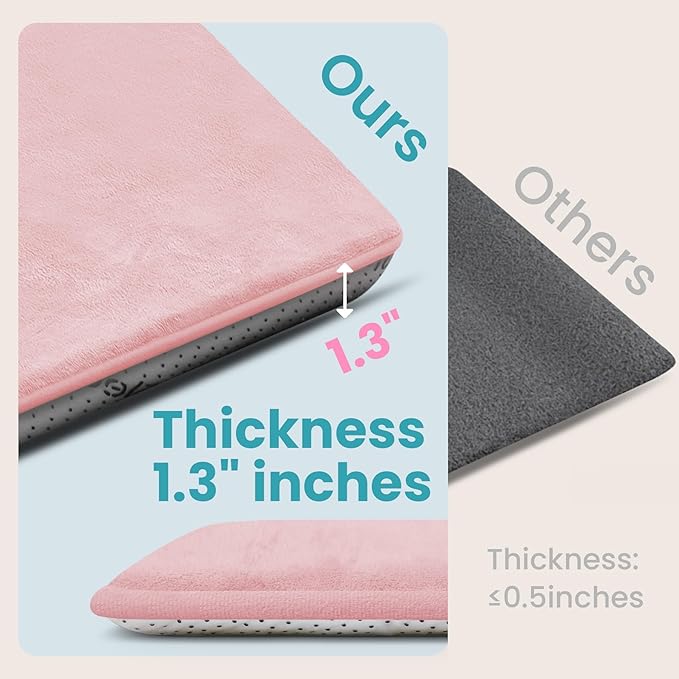 Huloo Sleep Baby Play Mat for Floor,1.3" Thick Elasti-Foam 50"×50" Playpen Mat for Tummy Time,Water Repellent Soft Coral Velvet for Toddler,Infant,Kids,Non-Slip Backing Safe for Crawling(Pink)