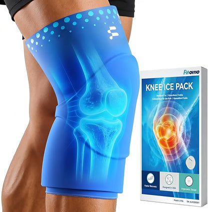 Knee Ice Pack Wrap Sleeve Thickened Core for Knee Pain, Targeted Swelling Relief During Recovery, Soft Flexible Gel, No Slip Compression Fit, Reusable Hot Cold Therapy for Post Activity, M