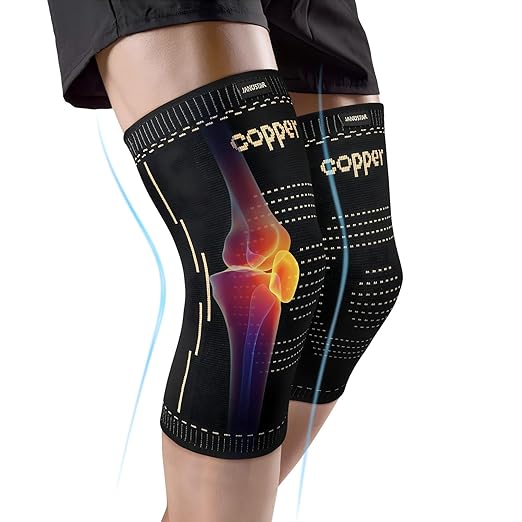 Copper Knee Braces for Men & Women – Knee Compression Sleeves for Pain Relief, Arthritis, Sports and Recovery