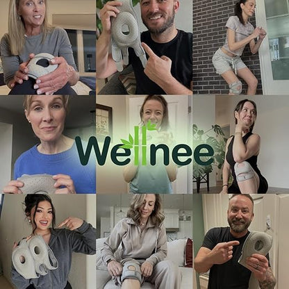Wellnee Knee Brace with Silicone Padding - Wellknee Compression Sleeve for Men & Women - Joint Support that Massages & Boosts Circulation During Walking, Running & Exercise