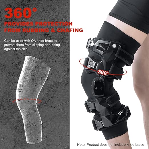 Knee Brace Undersleeve - Knee Undersleeves for Women & Men Leg Undersleeve for Knee Brace, Closed Patella, S 2 Pieces
