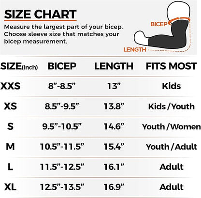 COOLOMG Basketball Compression Arm Sleeves for Baseball Football Volleyball Sports Youth Kids Adult