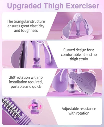 Pelvic Floor Exercise Devices Kegel Exerciser Muscle Trainer 15-70lbs Adjustable for Women/Men, Inner Thigh Exerciser Hip Abductor Machine with Resistance Band, Leg Workout