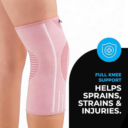 VITTO Kids Knee Brace - Osgood Schlatter Knee Brace Youth, Compression Sleeve for Boys and Girls from 4-14 years old (Pink, XL)