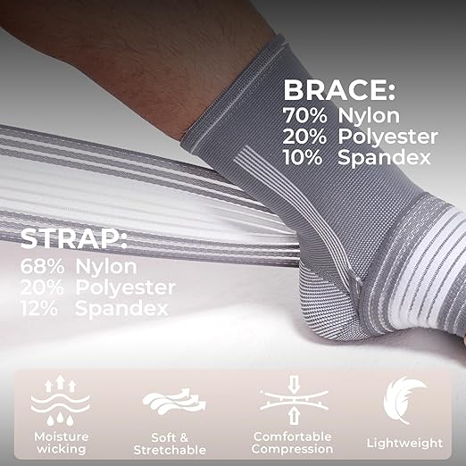 NeoTech Care Adjustable Ankle Support Brace (Gray, Size XL, 1 Unit)