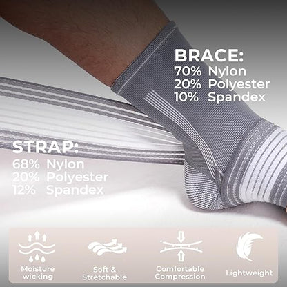 NeoTech Care Adjustable Ankle Support Brace (Gray, Size XL, 1 Unit)