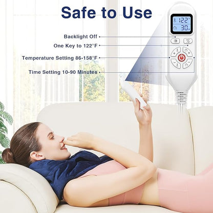 AOKESTE Heating Pad for Neck Pain Relief, Neck Heating Pad for Soreness Stiffness,Heated Wrap Warmer for Cervical Spondylosis,Auto Shut Off,86-158°F Temp Setting
