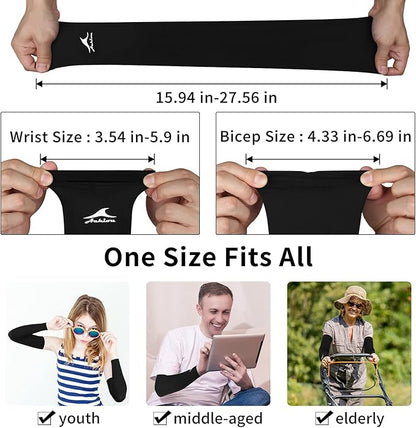 Achiou Cooling Ice Silk Arm Sleeves, Summer UV Sun Protection Compression Sleeves UPF 50+ for Women Volleyball Youth Sports